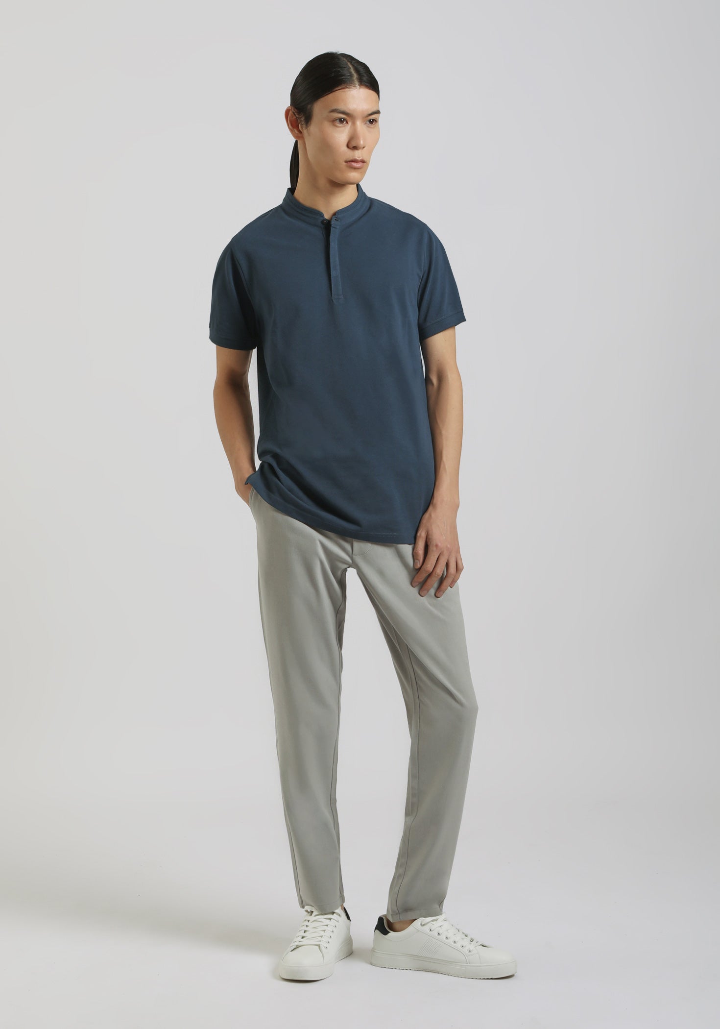 Polo coreana 100% cotone|Colore:Jeans