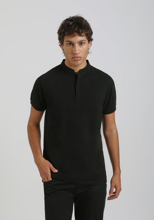 Polo coreana 100% cotone|Colore:Nero