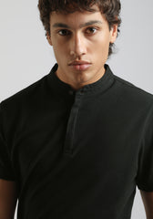 Polo coreana 100% cotone|Colore:Nero