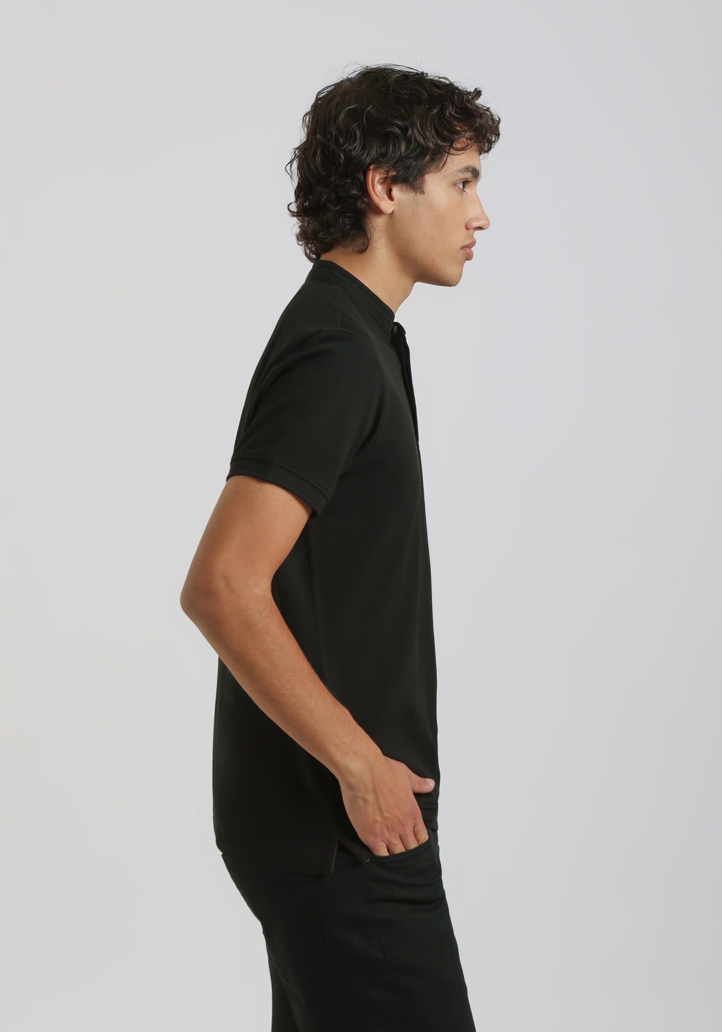 Polo coreana 100% cotone|Colore:Nero