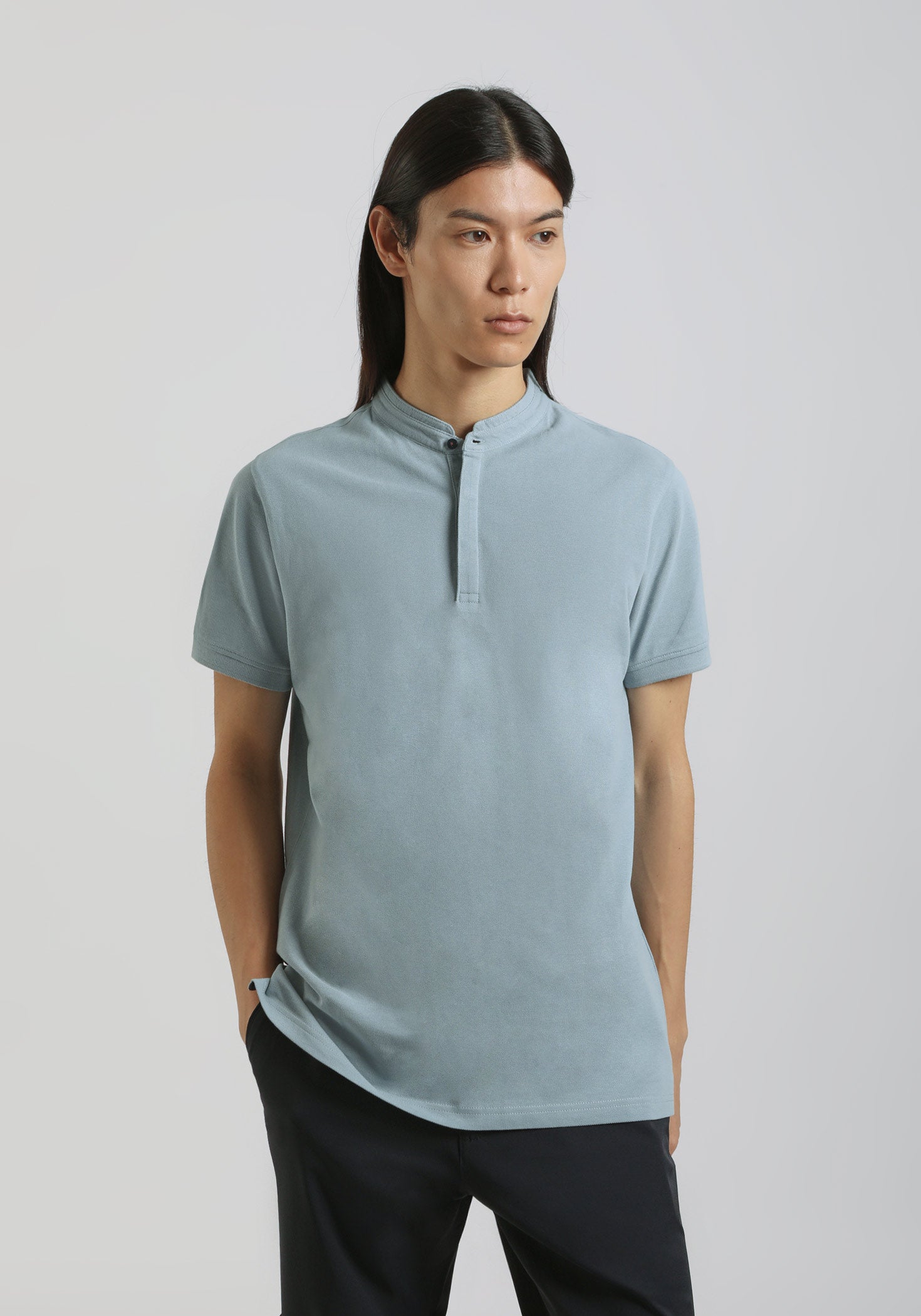 Polo coreana 100% cotone|Colore:Polvere