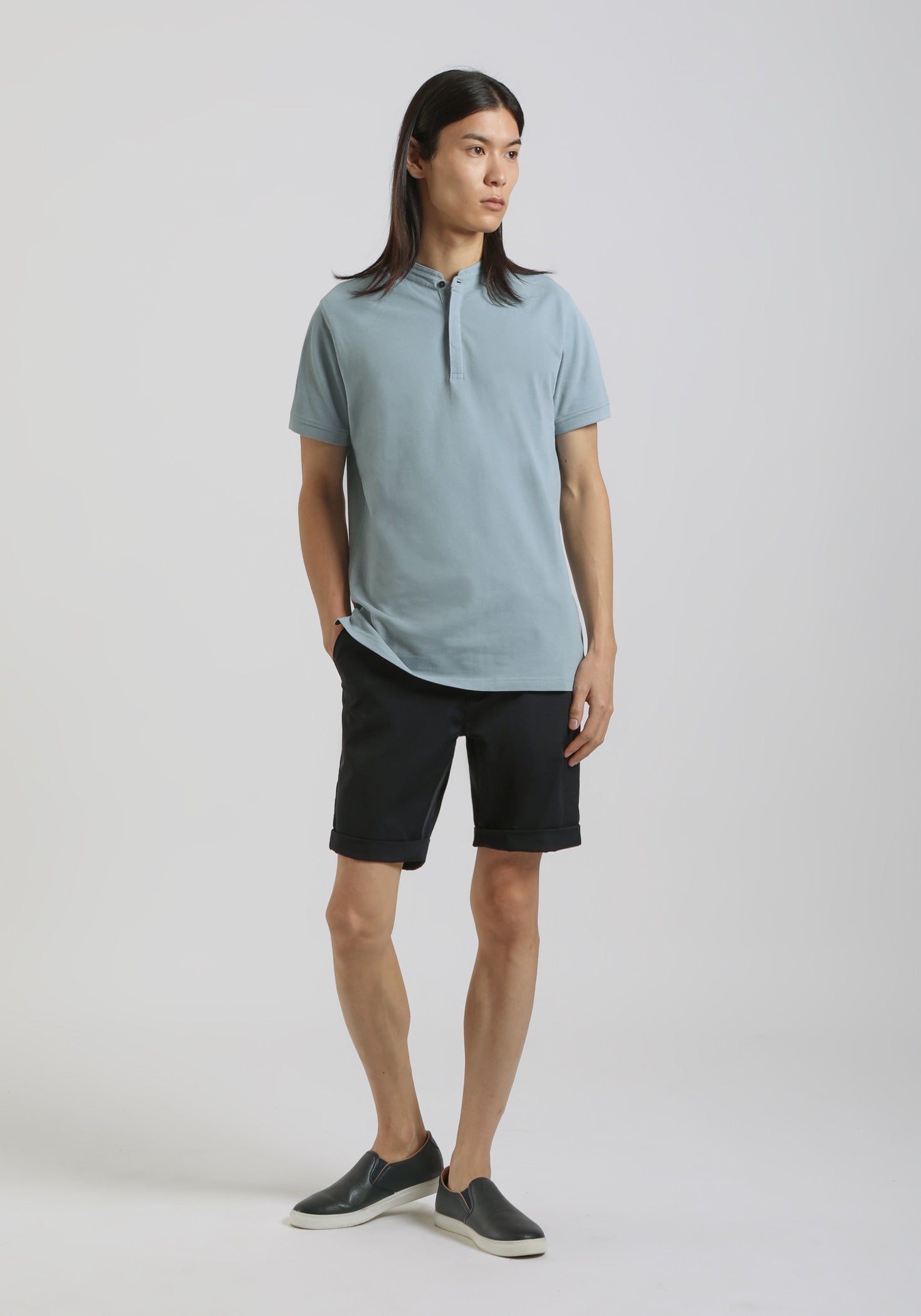 Polo coreana 100% cotone|Colore:Polvere