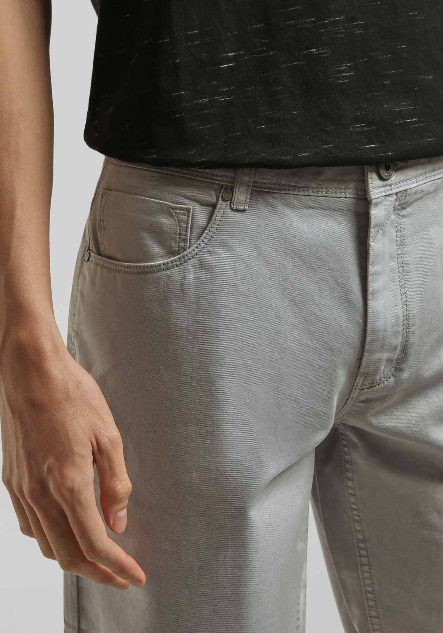 Bermuda cinque tasche in cotone|Colore:Grigio perla