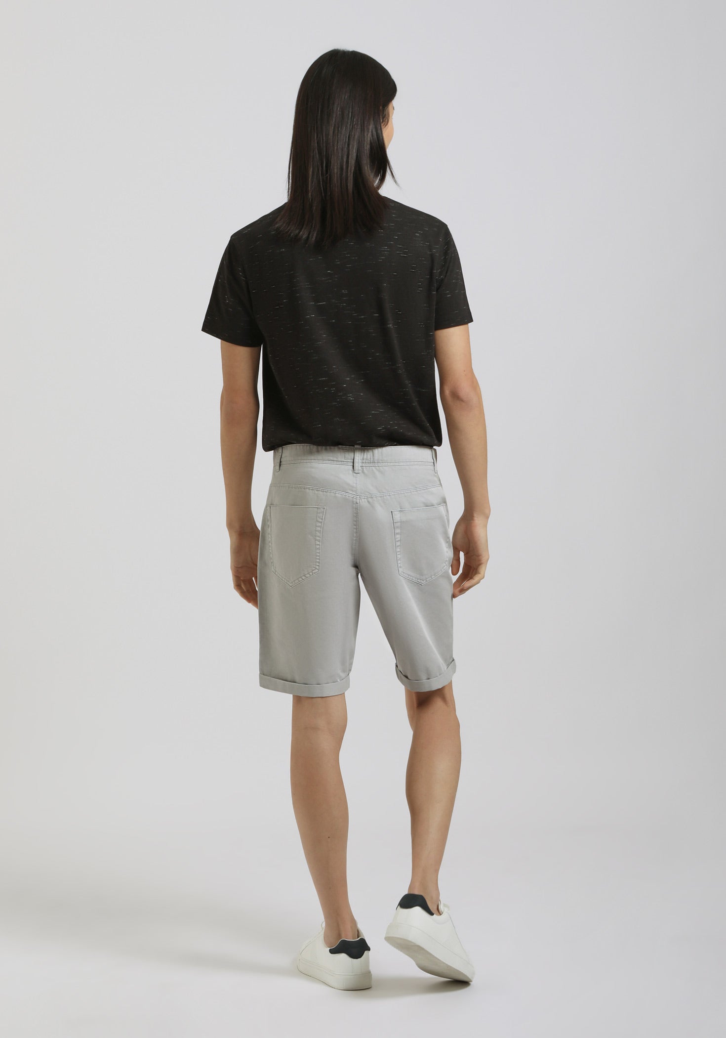 Bermuda cinque tasche in cotone|Colore:Grigio perla