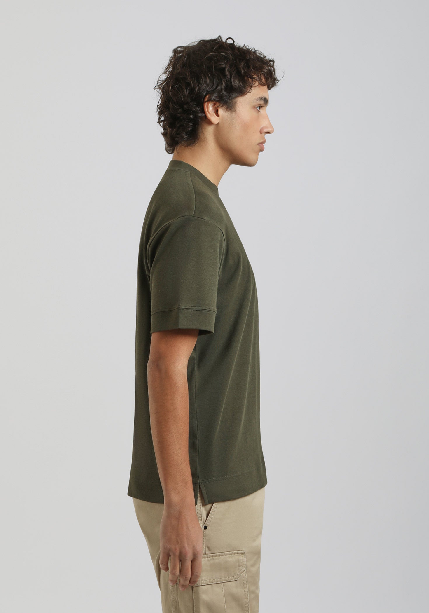 T-shirt over con stampa|Colore:Verde bosco