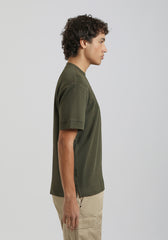 T-shirt over con stampa|Colore:Verde bosco
