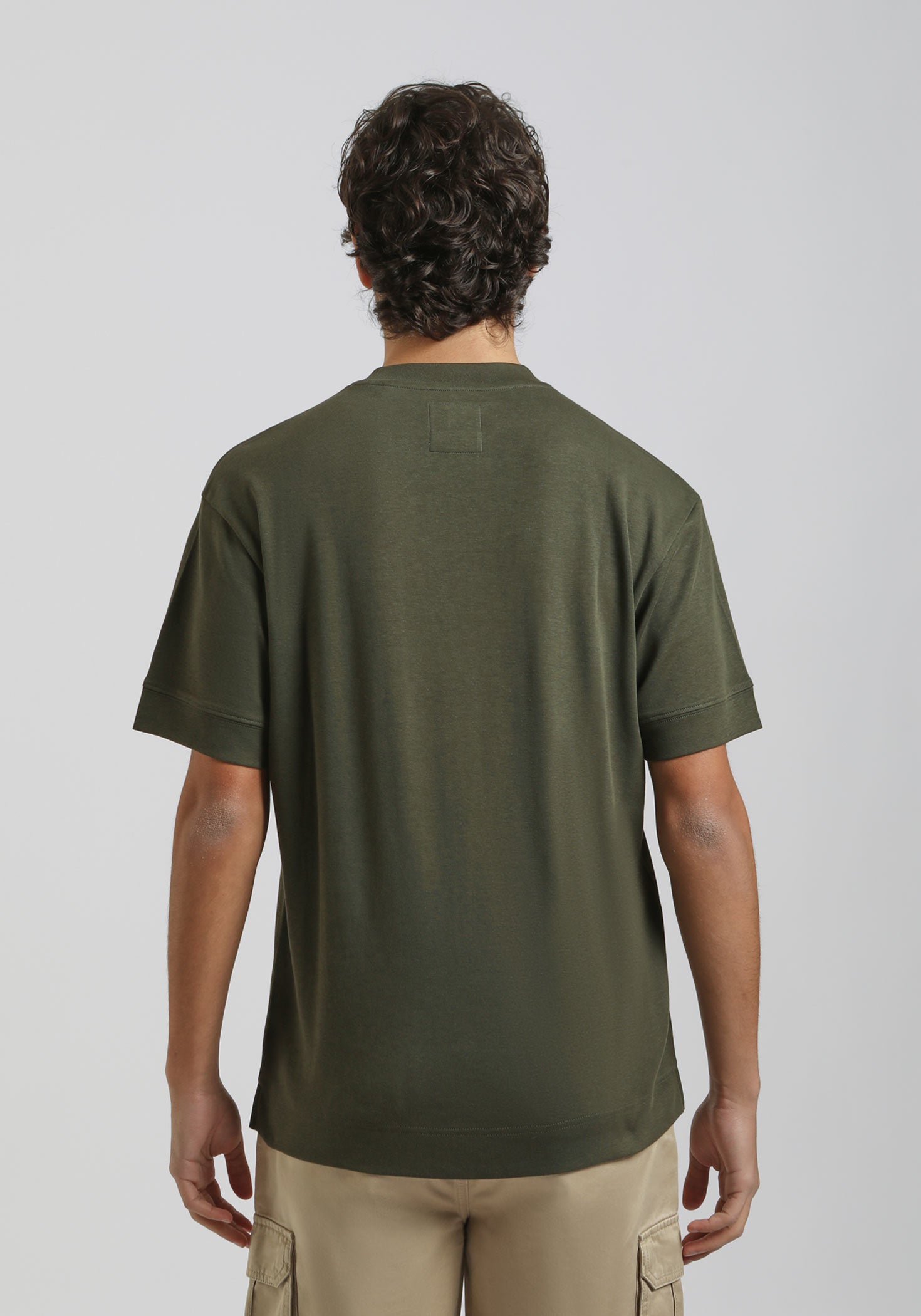 T-shirt over con stampa|Colore:Verde bosco