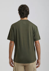 T-shirt over con stampa|Colore:Verde bosco