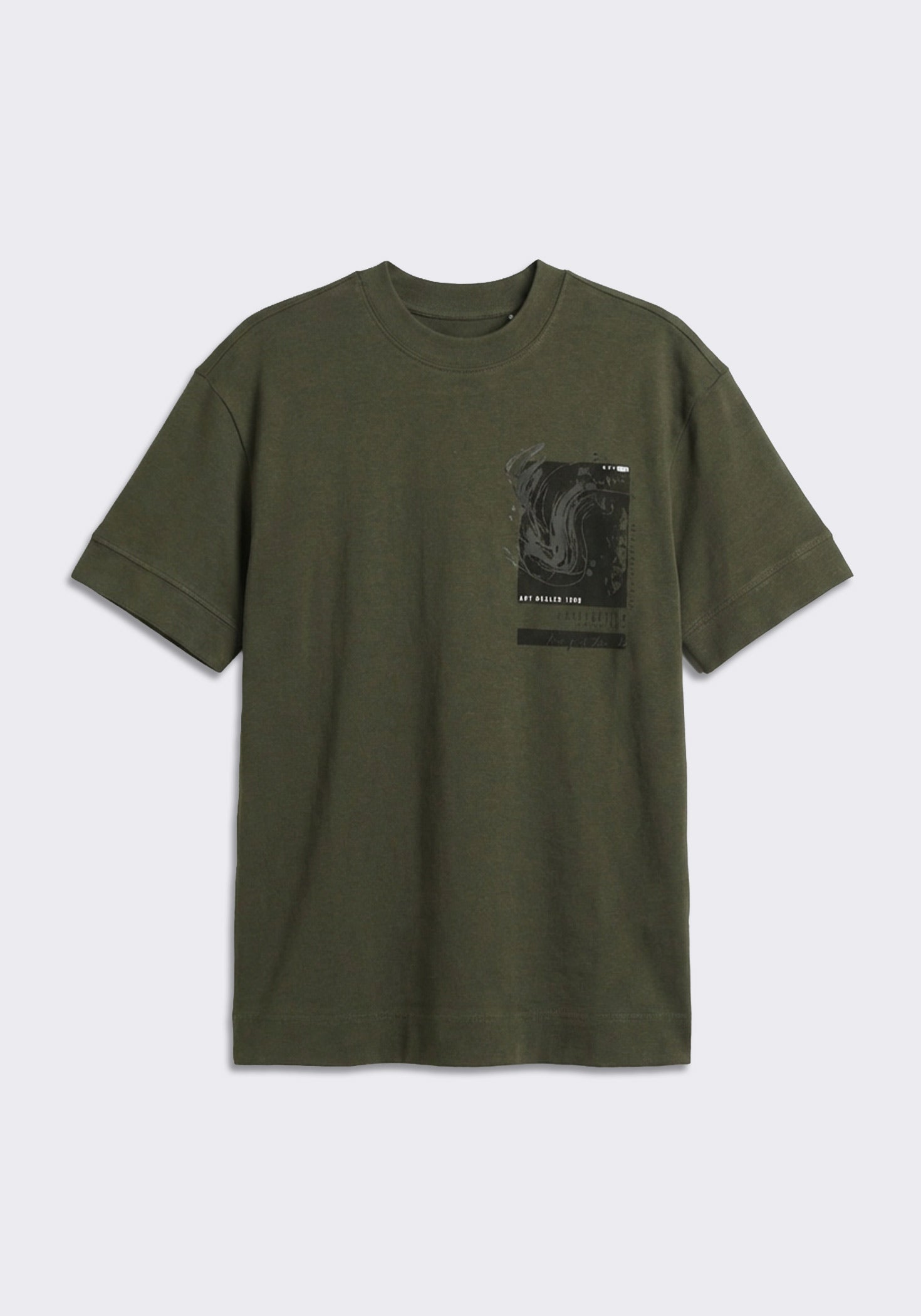 T-shirt over con stampa|Colore:Verde bosco