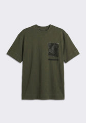 T-shirt over con stampa|Colore:Verde bosco