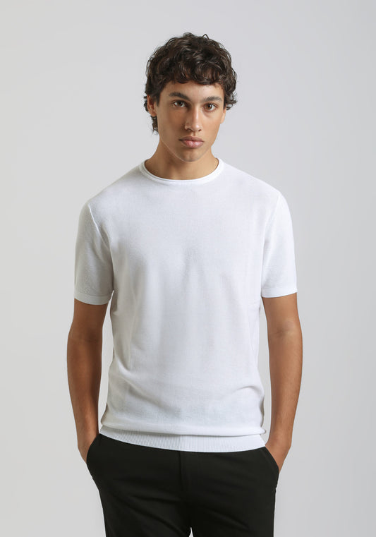 T-shirt in maglia|Colore:Bianco