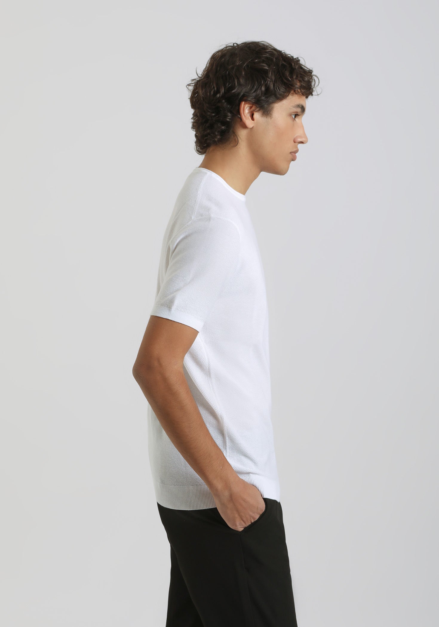 T-shirt in maglia|Colore:Bianco