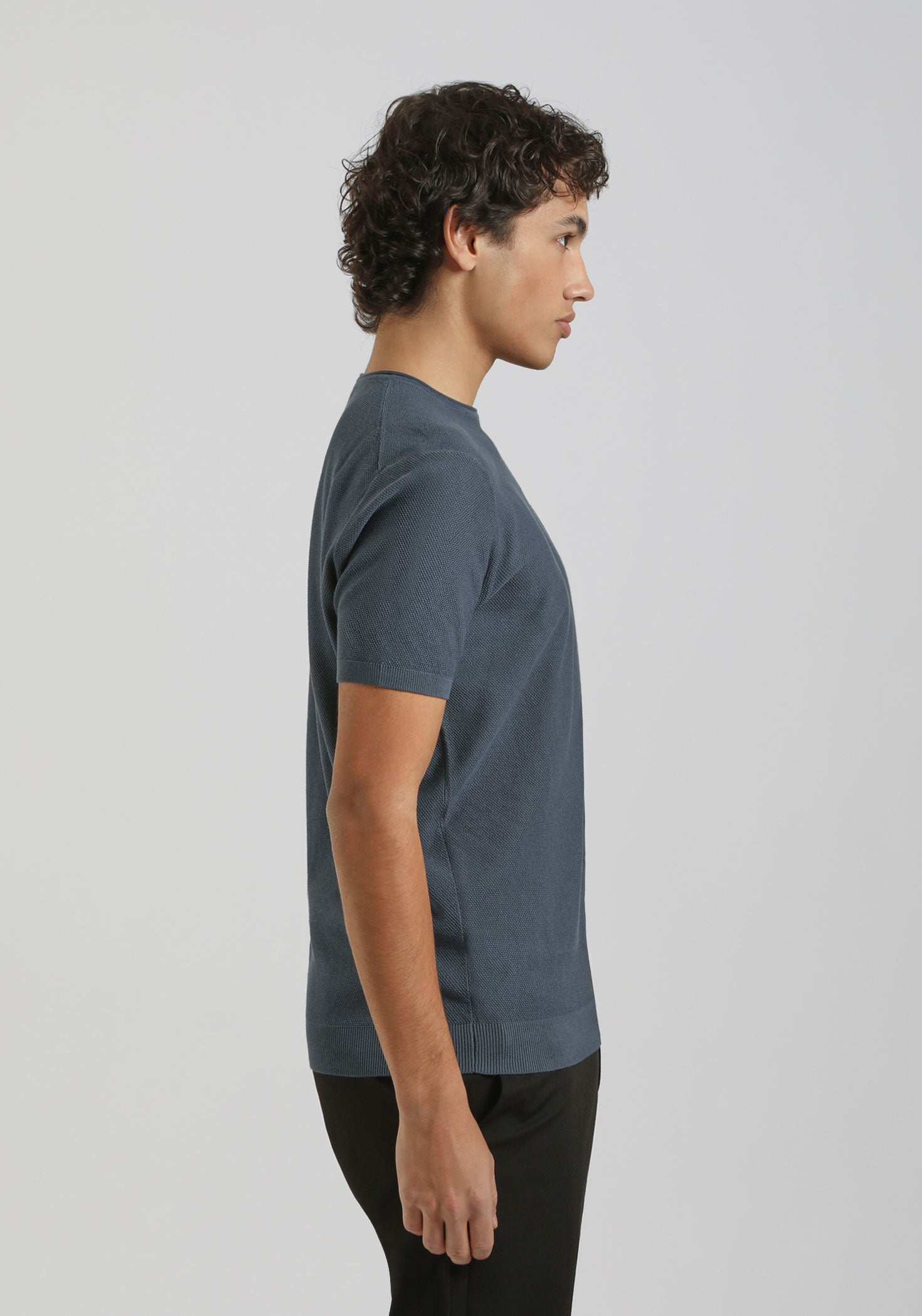 T-shirt in maglia|Colore:Denim