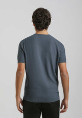 T-shirt in maglia|Colore:Denim