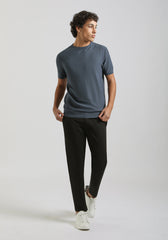 T-shirt in maglia|Colore:Denim