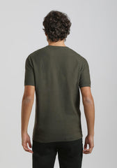 T-shirt in maglia|Colore:Verde scuro