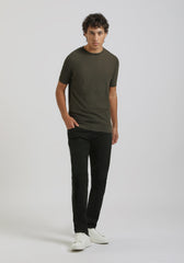 T-shirt in maglia|Colore:Verde scuro
