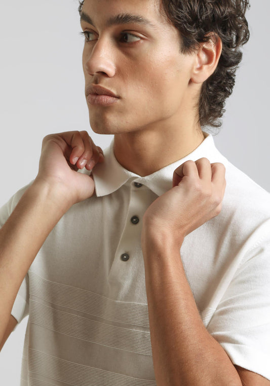 Polo in maglia|Colore:Off white