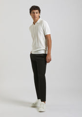 Polo in maglia rigata|Colore:Off white