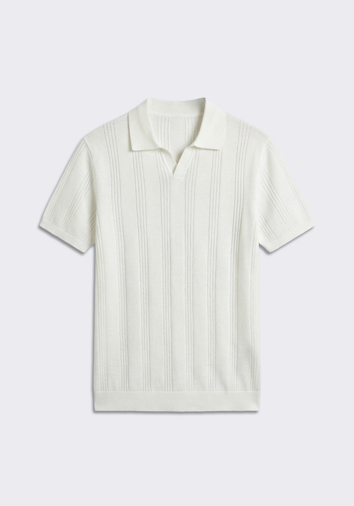 Polo in maglia rigata|Colore:Off white