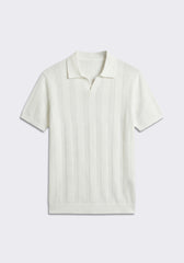 Polo in maglia rigata|Colore:Off white