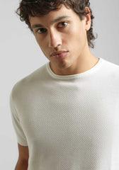 T-shirt in maglia|Colore:Off white