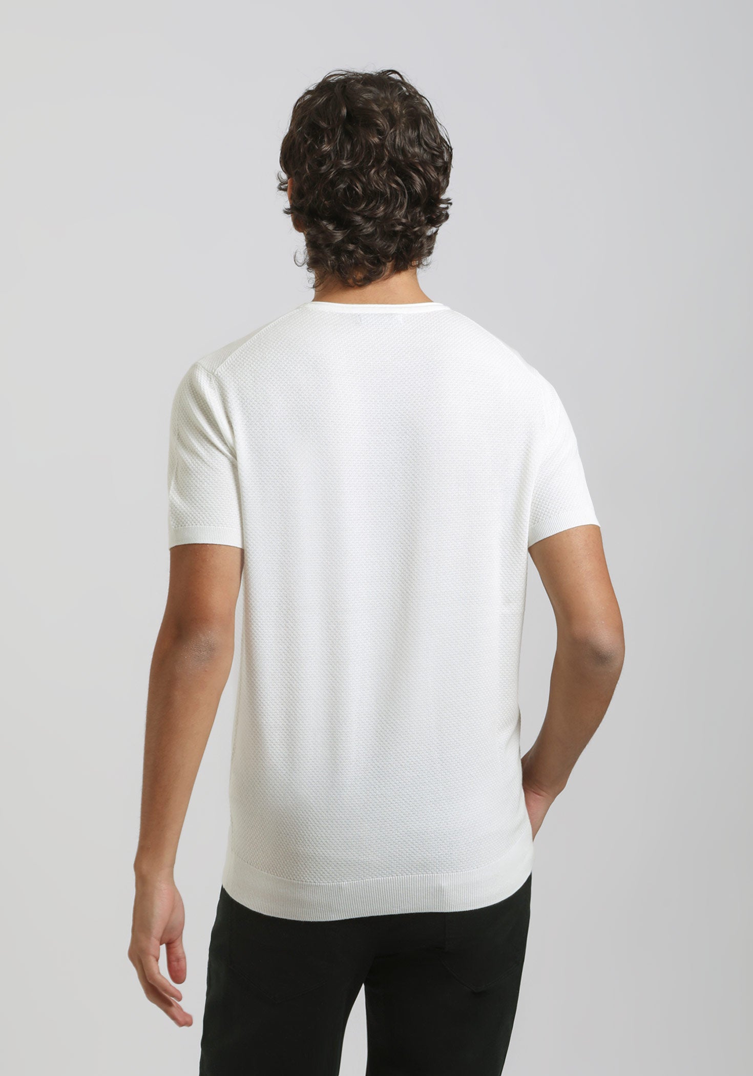 T-shirt in maglia|Colore:Off white