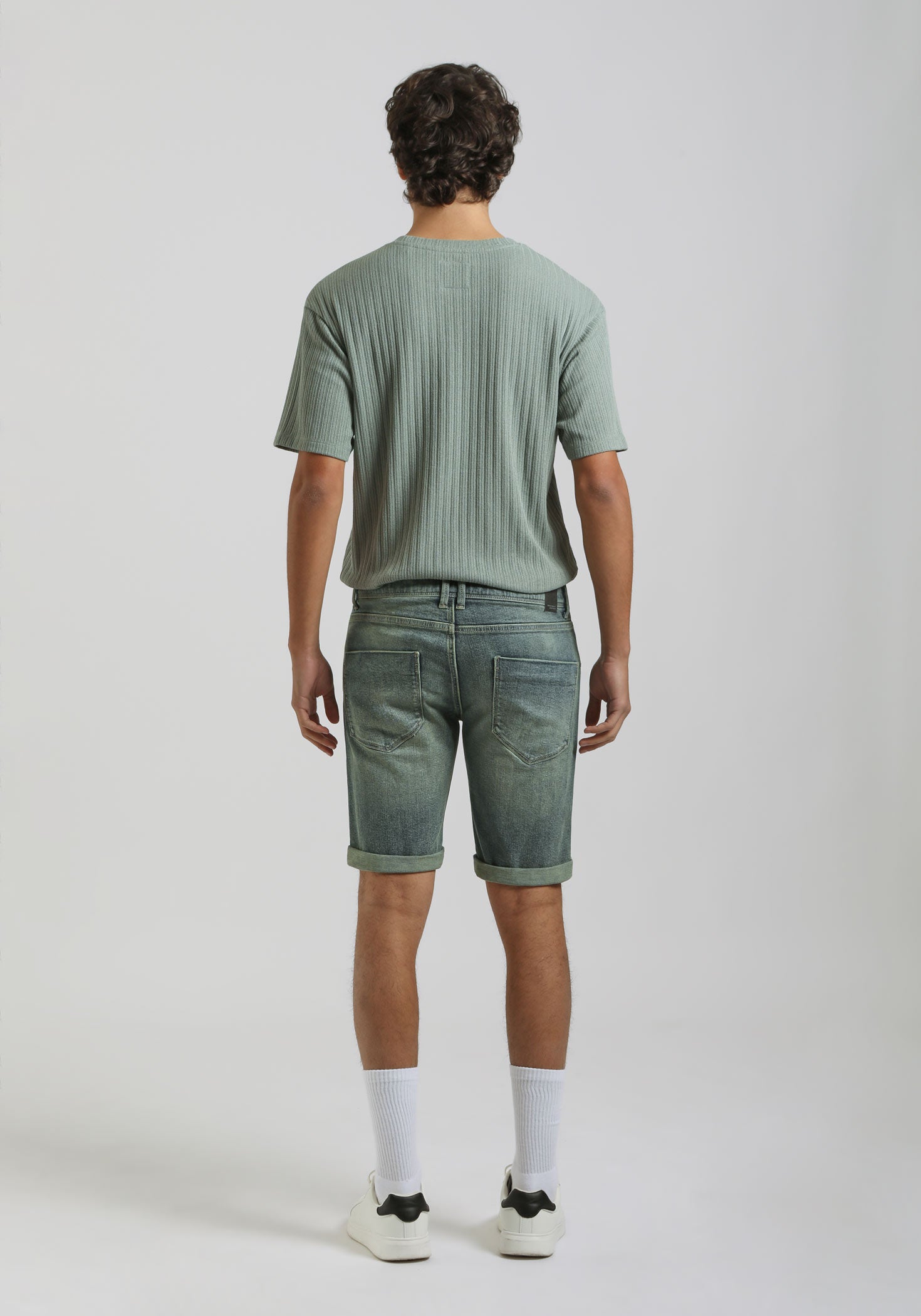 Bermuda di jeans slim fit effetto sabbia|Colore:Jeans