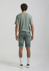 Bermuda di jeans slim fit effetto sabbia|Colore:Jeans