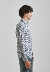 Camicia manica lunga con fantasia|Colore:Bianco