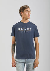 T-shirt 100% cotone con stampa|Colore:Jeans