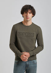 Felpa girocollo con stampa a rilievo|Colore:Verde