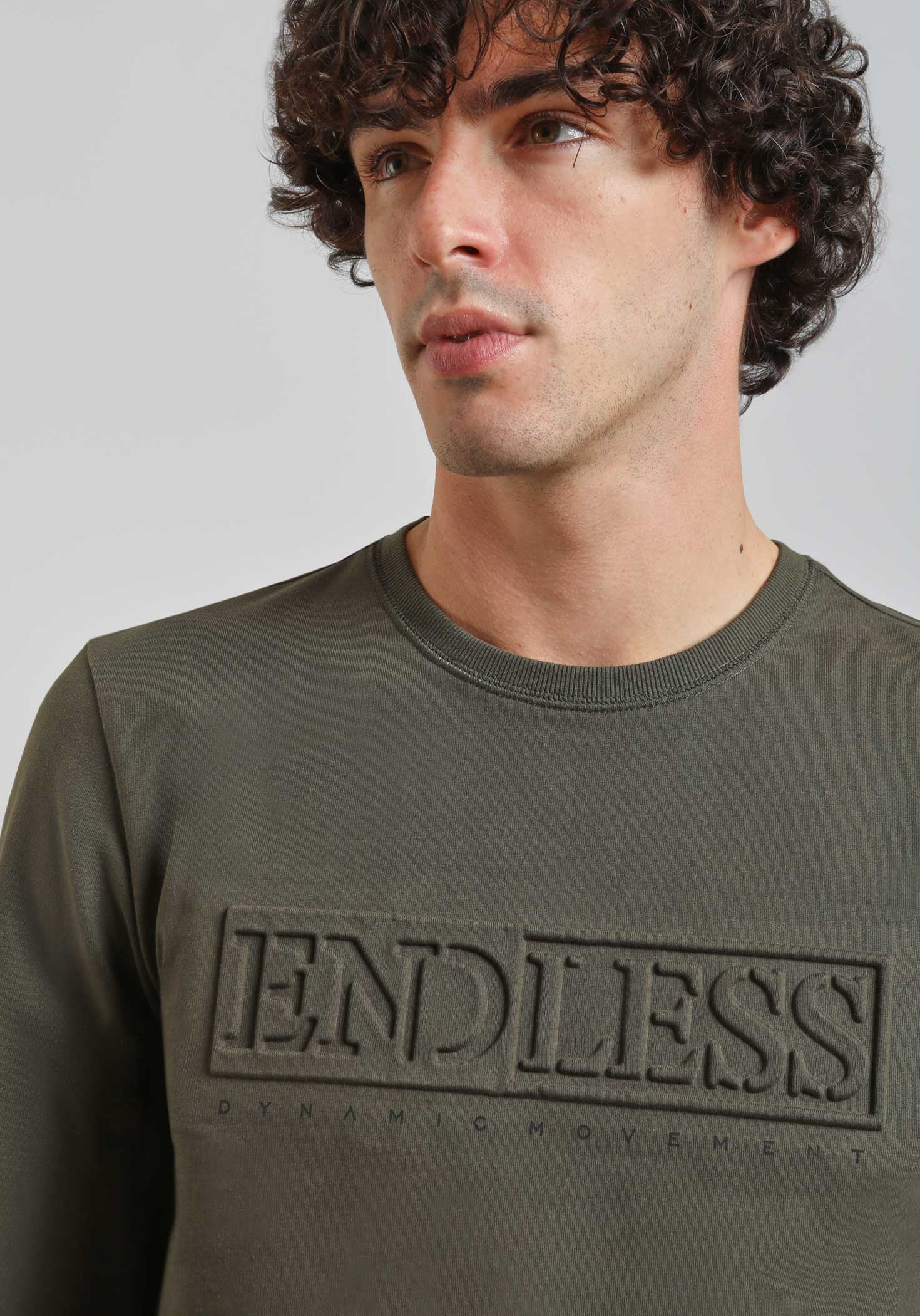 Felpa girocollo con stampa a rilievo|Colore:Verde