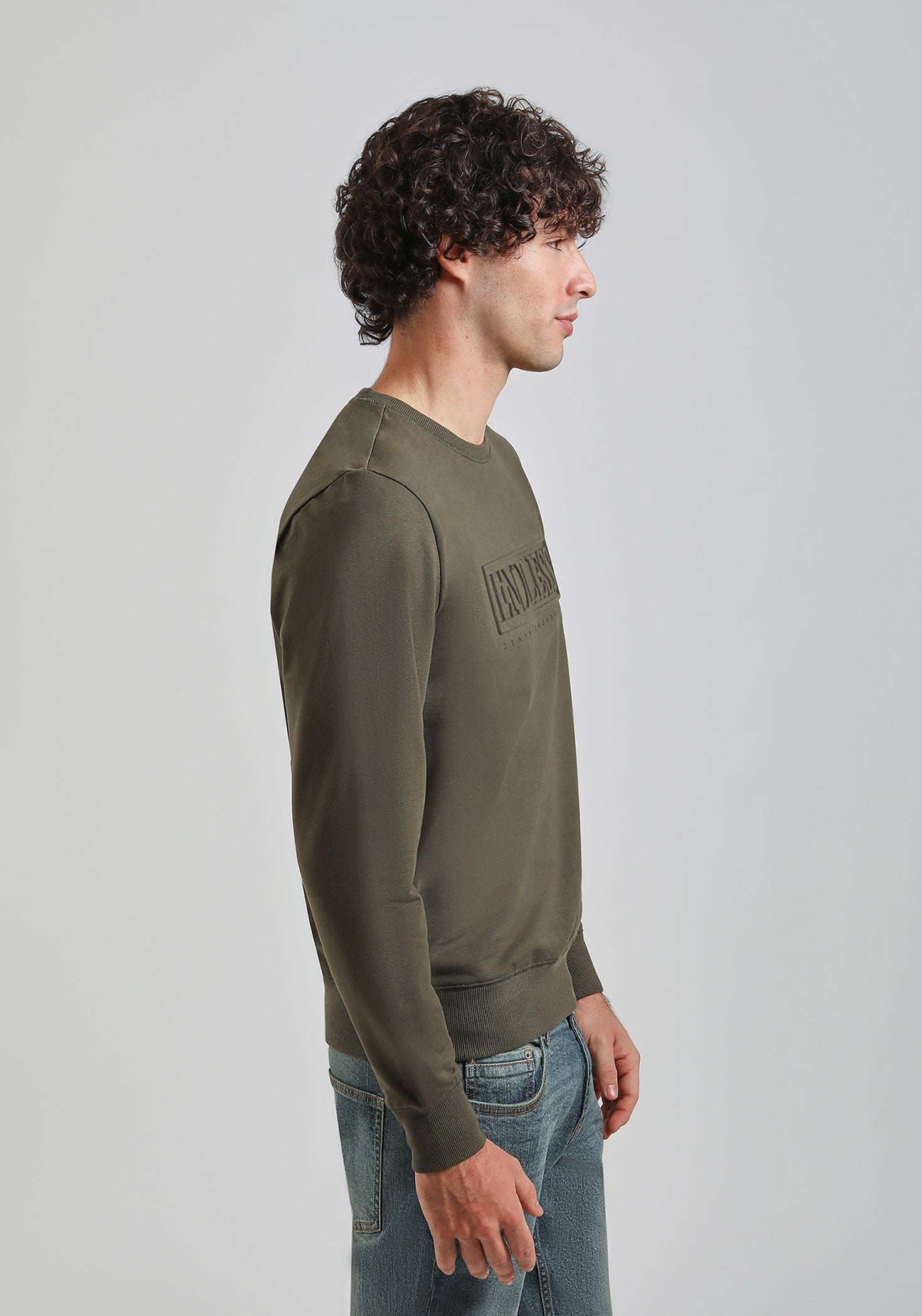 Felpa girocollo con stampa a rilievo|Colore:Verde