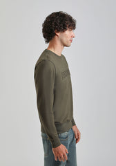 Felpa girocollo con stampa a rilievo|Colore:Verde