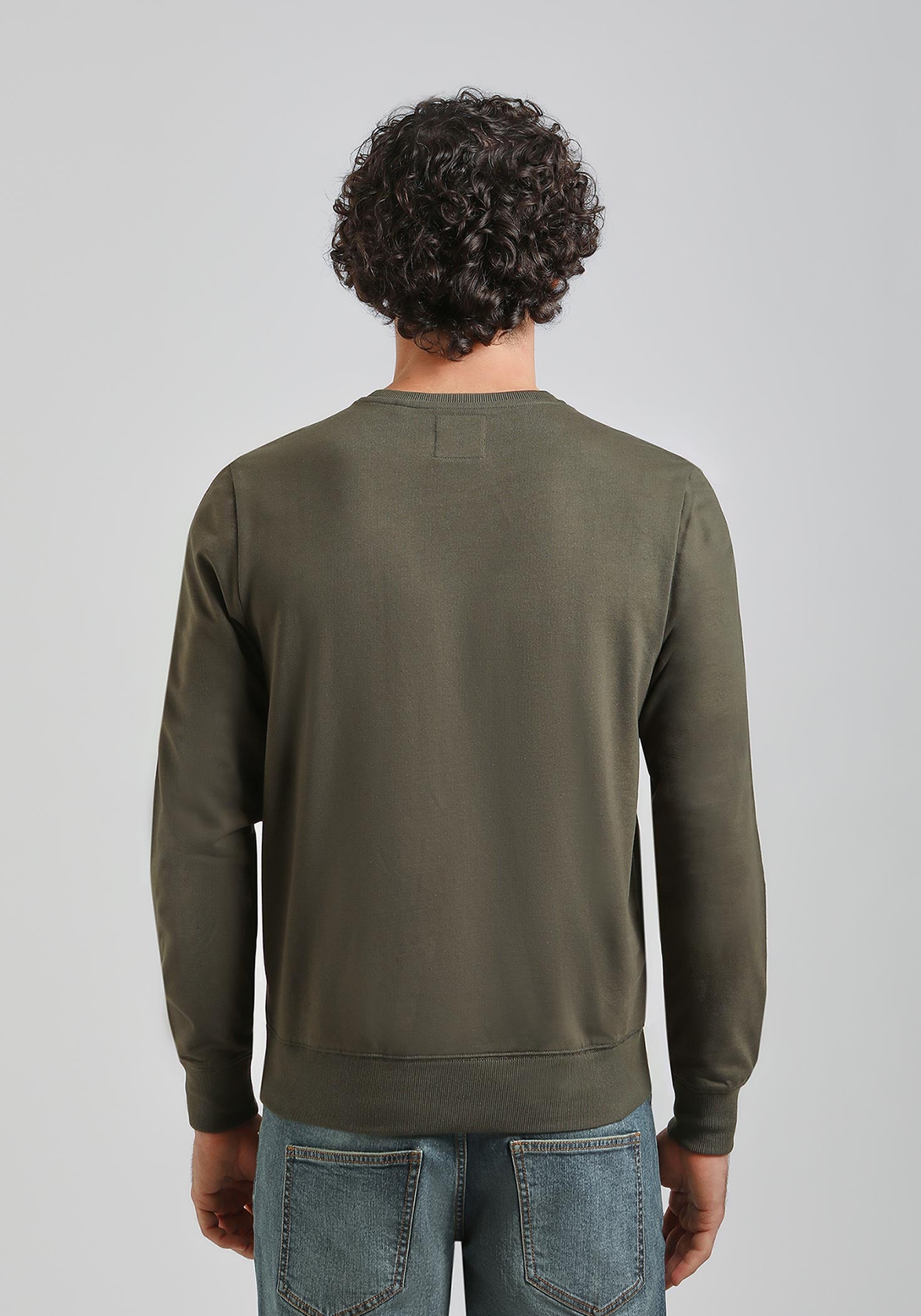 Felpa girocollo con stampa a rilievo|Colore:Verde