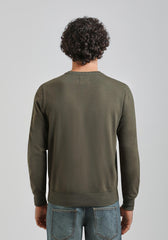 Felpa girocollo con stampa a rilievo|Colore:Verde