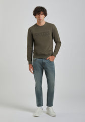 Felpa girocollo con stampa a rilievo|Colore:Verde