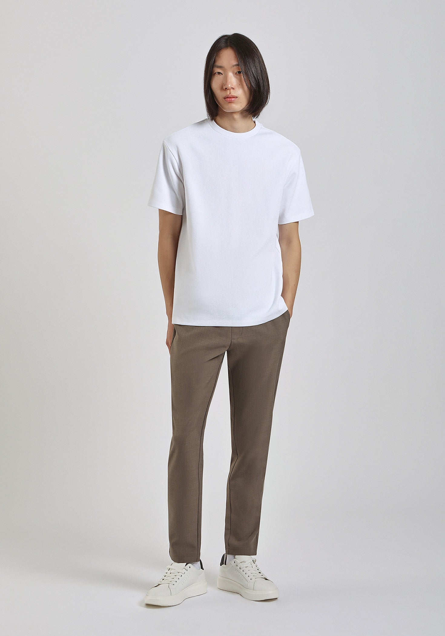 T-shirt strutturata|Colore:Bianco