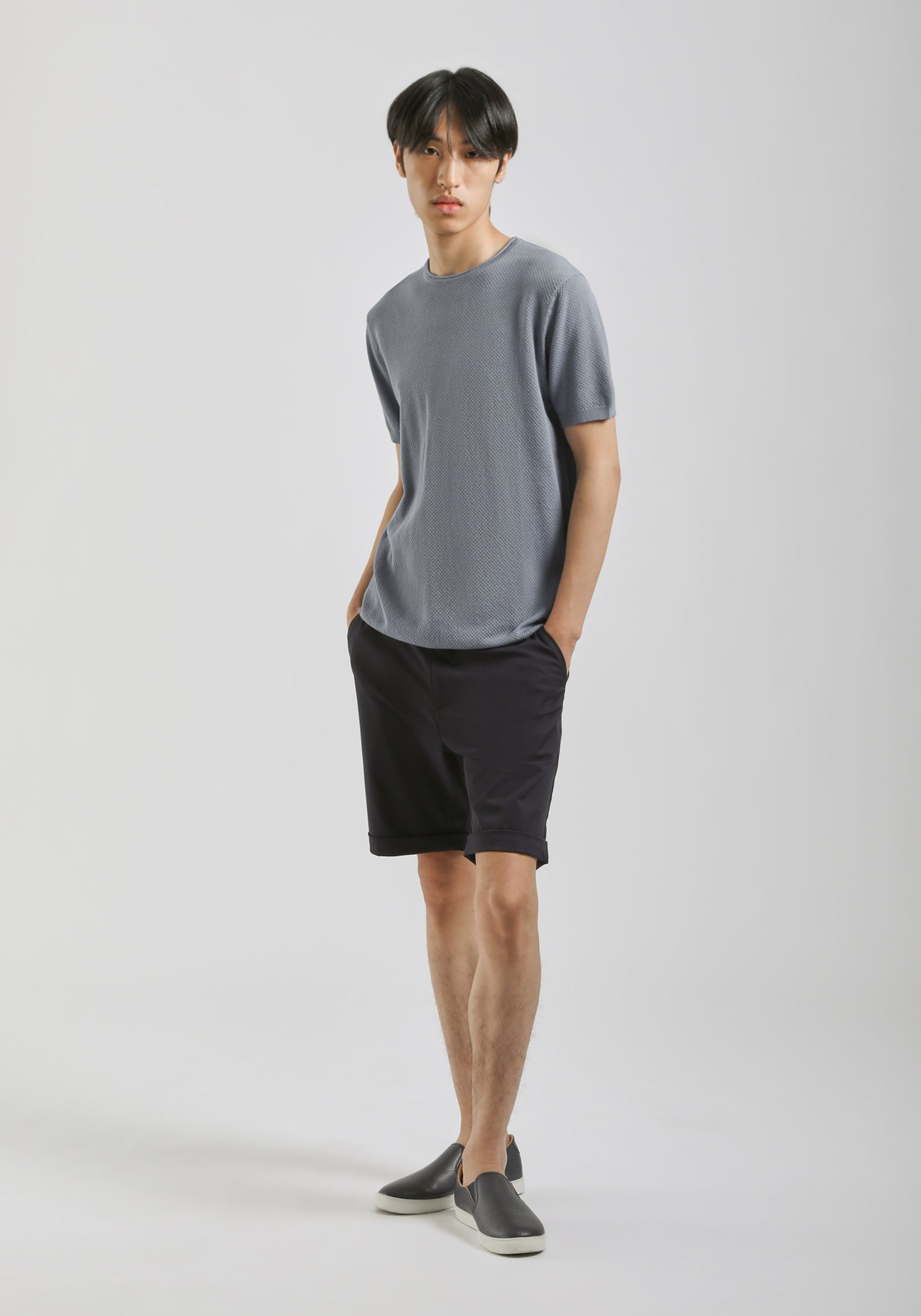 T-shirt in maglia|Colore:Ciano