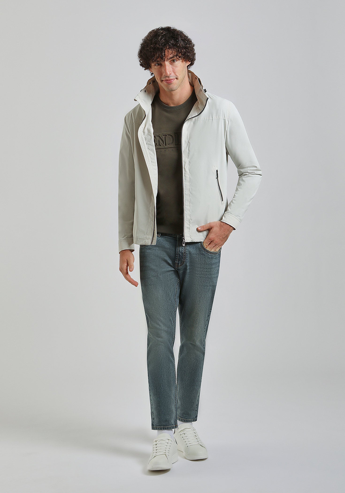 Giacca a vento|Colore:Off white