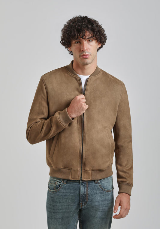 Giubbotto bomber effetto camoscio|Colore:Beige