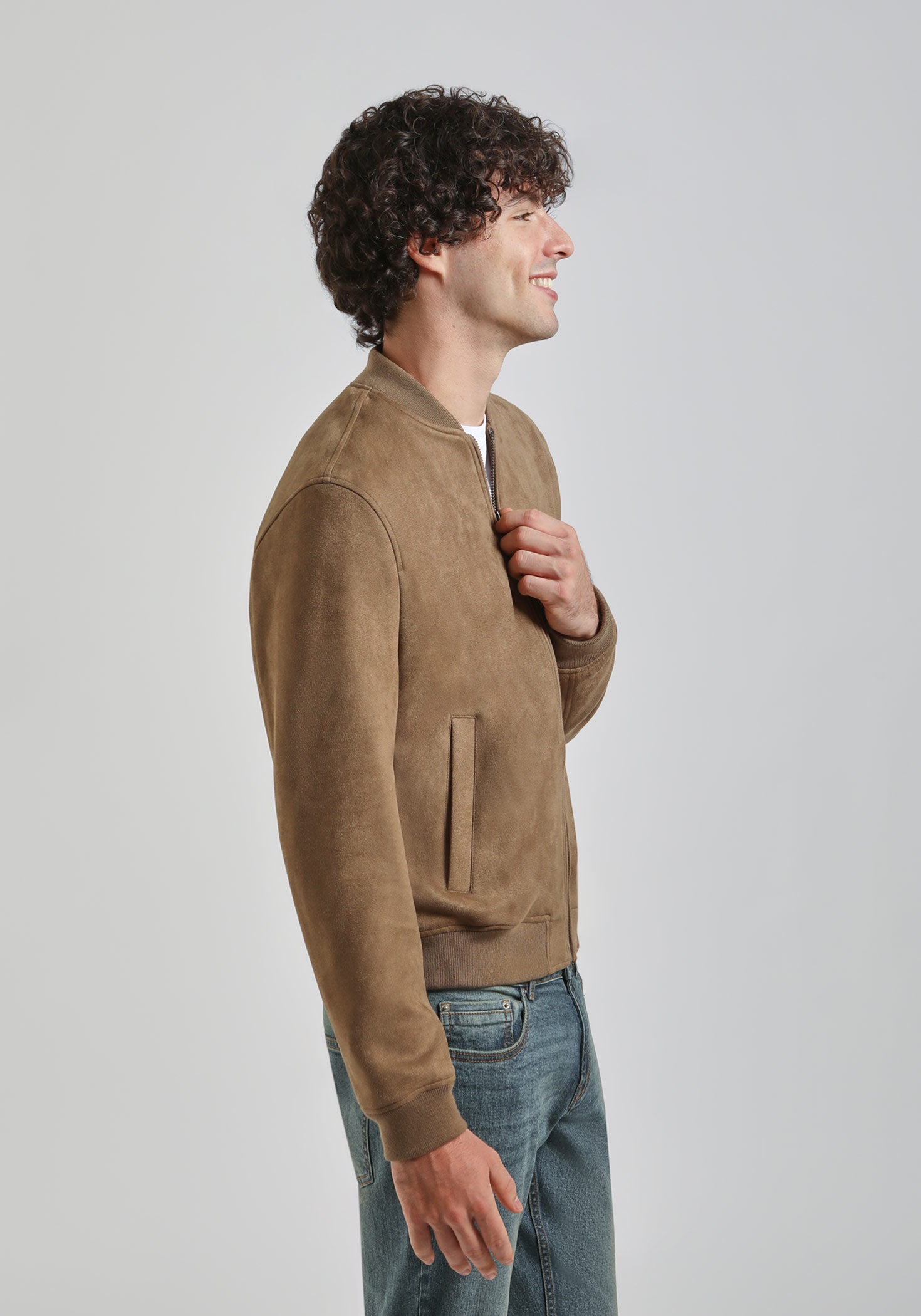 Giubbotto bomber effetto camoscio|Colore:Beige