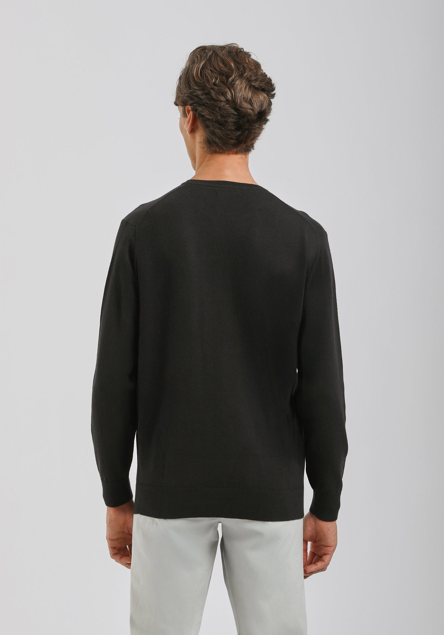 Maglia girocollo tinta unita|Colore:Nero