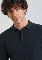 Polo manica lunga con bottoni|Colore:Avion