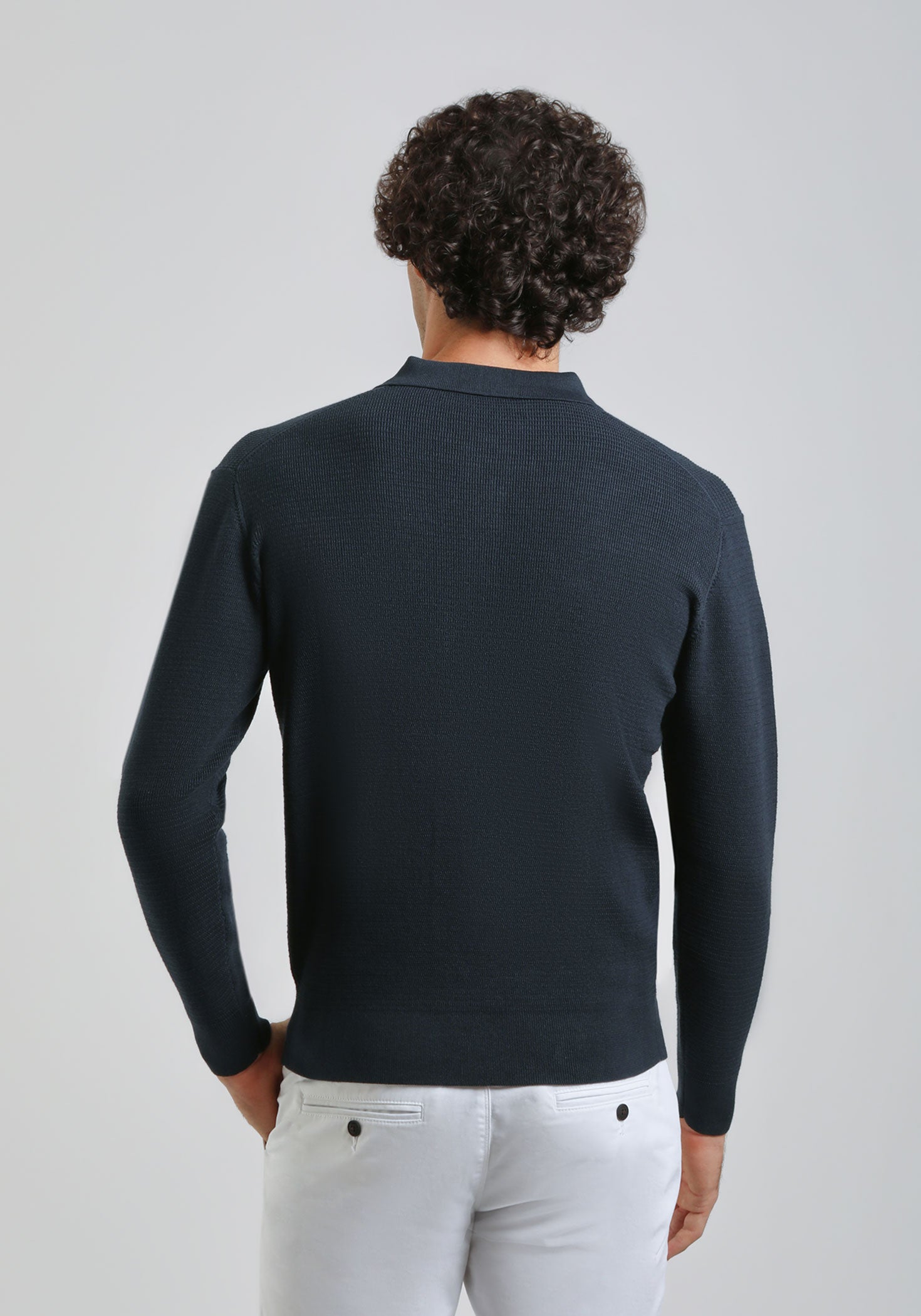 Polo manica lunga con bottoni|Colore:Avion