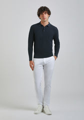 Polo manica lunga con bottoni|Colore:Avion