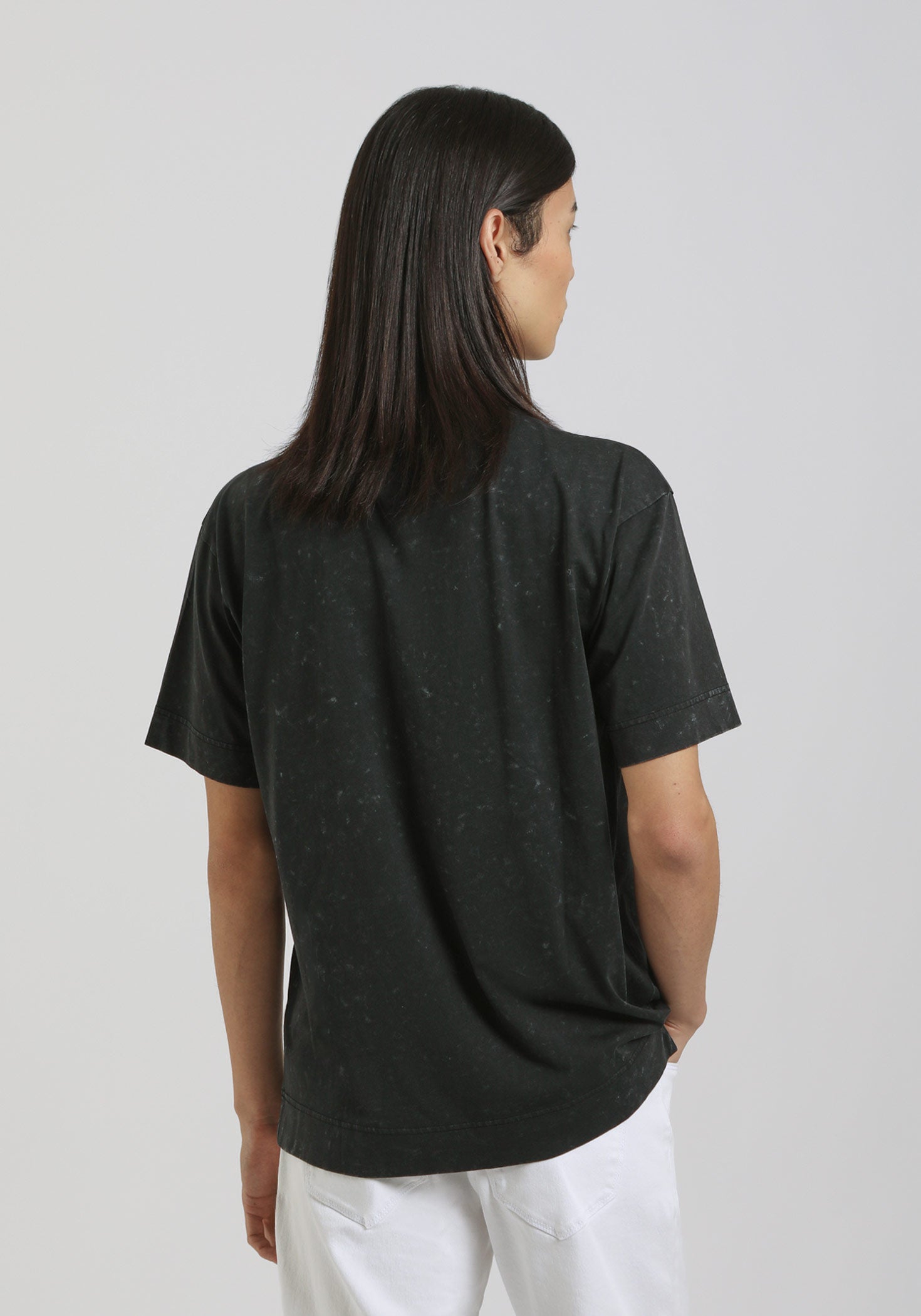 T-shirt effetto marmorizzato|Colore:Nero