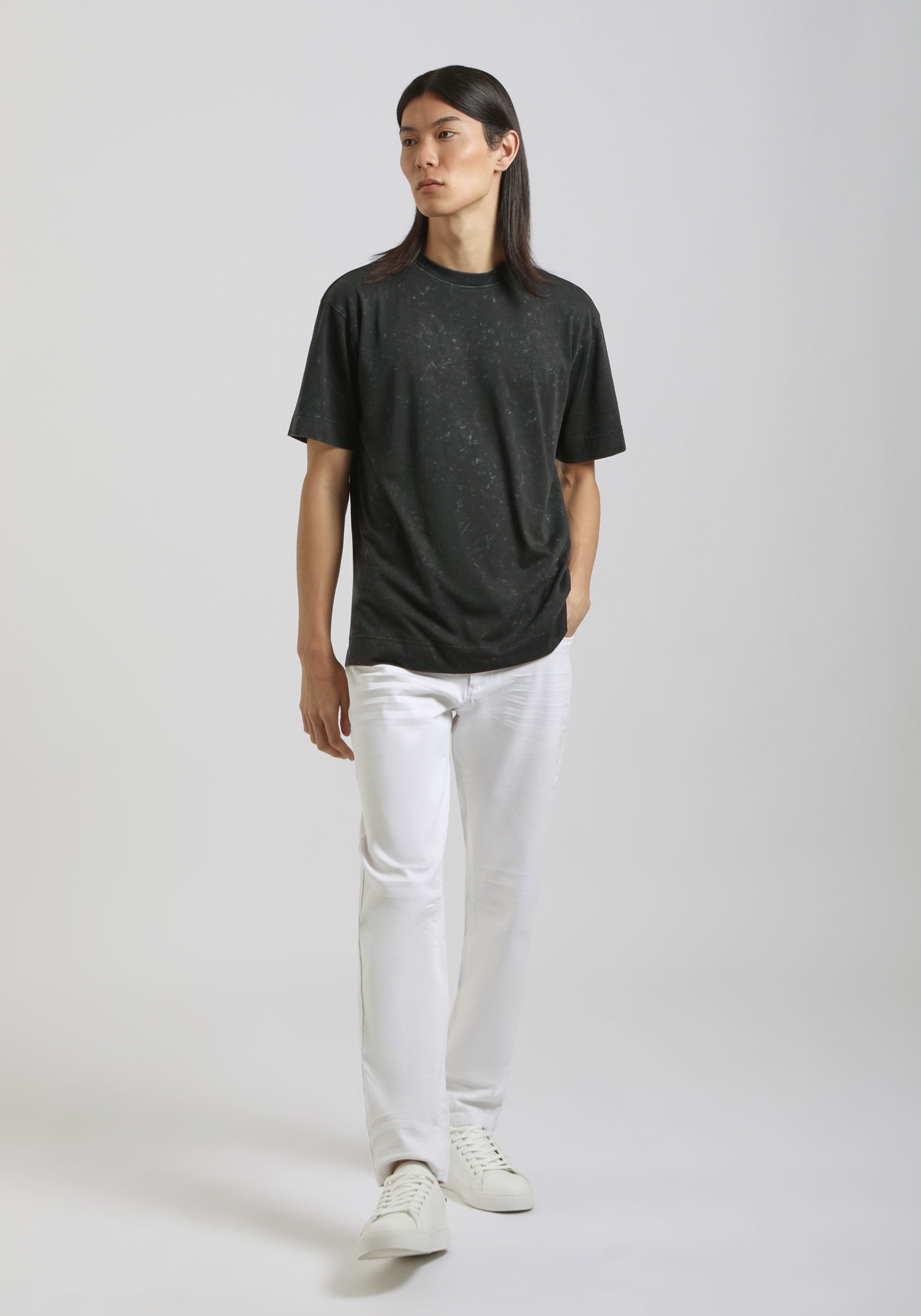 T-shirt effetto marmorizzato|Colore:Nero