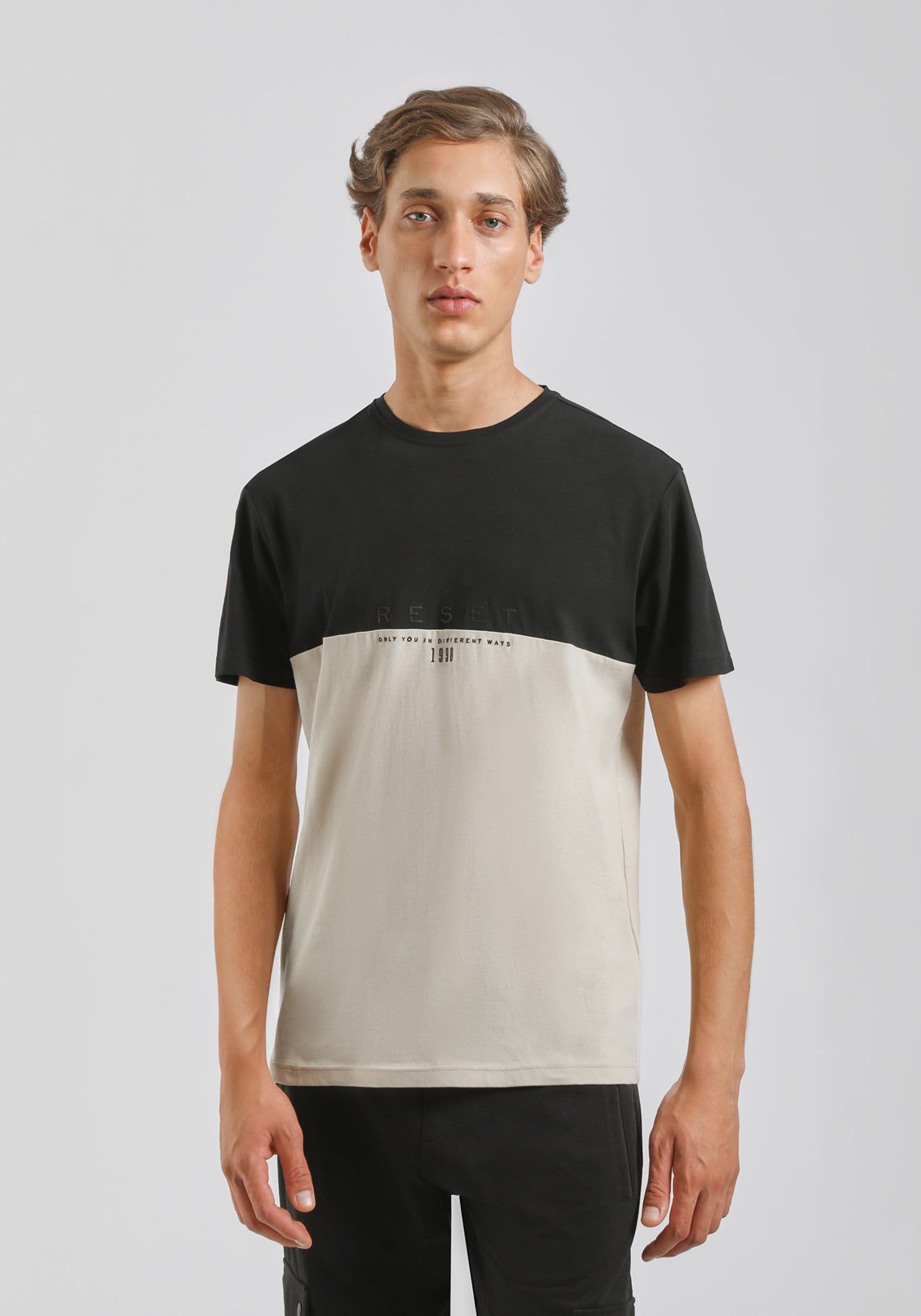 T-shirt colorblock|Colore:Sabbia